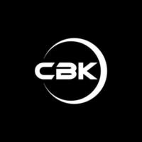 cbk brev logotyp design i illustration. vektor logotyp, kalligrafi mönster för logotyp, affisch, inbjudan, etc.