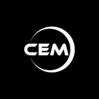 CEM-Brief-Logo-Design in Abbildung. Vektorlogo, Kalligrafie-Designs für Logo, Poster, Einladung usw. vektor