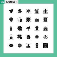 uppsättning av 25 modern ui ikoner symboler tecken för medicin sjukhus hjärna stormar hälsa dryck redigerbar vektor design element