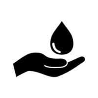 Symbol für Wassertropfen in der Hand vektor