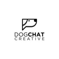 hund chatt logotyp design illustration vektor