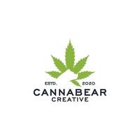 cannabis och Björn logotyp vektor