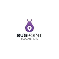 Bug-Point-Logo-Design-Vorlage vektor