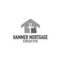 hammare inteckning logotyp design illustration vektor