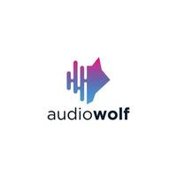 Audio- und Wolf-Technologie-Logo vektor