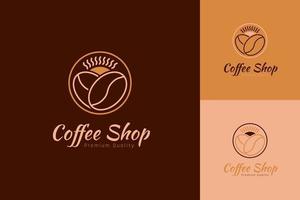 Satz von Café-Logo-Vektor-Designvorlagen mit verschiedenen Farbstilen vektor