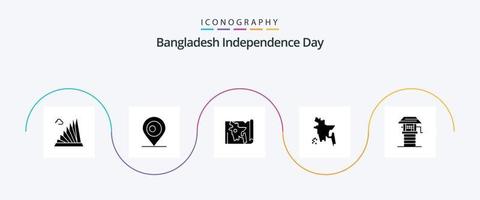 Bangladesch Unabhängigkeitstag Glyphe 5 Icon Pack inklusive Landwirtschaft. Landwirtschaft. Bangladesch. Bangladesch. Bangladesch vektor