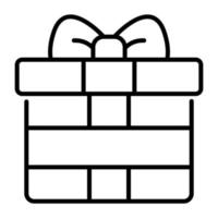 eine Ikone der Geschenkbox im trendigen, editierbaren Design vektor