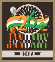 feier 26. januar - tag der republik indien, vektorillustration vektor