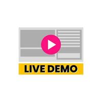 Live-Demo-Schulungsseminarkurse Programm-Symbol-Zeichen-Banner-Design-Vektor vektor