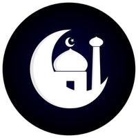 islamic ikon, måne stjärna och moskén. vektor illustration.