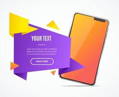 realistisk detaljerad 3d mobil telefon baner kort mall. vektor