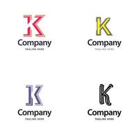brev k stor logotyp packa design kreativ modern logotyper design för din företag vektor