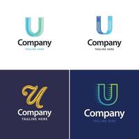 brev u stor logotyp packa design kreativ modern logotyper design för din företag vektor