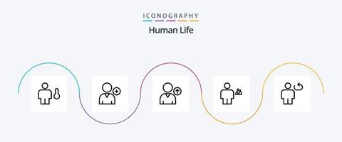 Human Line 5 Icon Pack inklusive Körper. Land. Benutzerbild. Mensch. Karosserie vektor