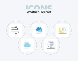 Wetter Flat Icon Pack 5 Icon Design. Klima. Regen. Wind. Wolke. Wetter vektor