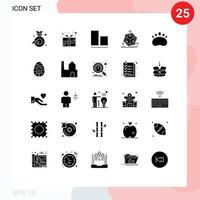 användare gränssnitt packa av 25 grundläggande fast glyfer av kopplingar objekt pris- modifiering förändra redigerbar vektor design element