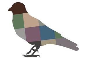 vektor korp, gala, corvus stående, färgad silhuett av en vild fågel, polygonal abstraktion