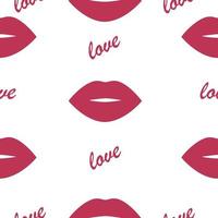 nahtlose Musterlippen für einen Kuss. die trendfarbe 2023 ist viva magenta. designtexturelemente für stoff, fliesen, banner, vorlage, karte, cover, poster, hintergrund, wand. Vektor-Illustration