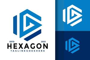 buchstabe g hexagon logo logos design element stock vektor illustration vorlage