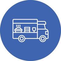 Food Truck Linie Kreis Hintergrundsymbol vektor