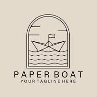 papper båt konst logotyp, ikon och symbol, vektor illustration design