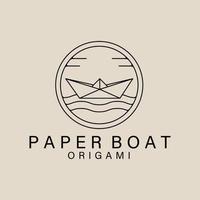 Papierboot-Kunstlogo, -ikone und -symbol, Vektorillustrationsdesign vektor