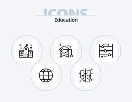 utbildning linje ikon packa 5 ikon design. barnkammare skola. ungar. klot. barndom. bärbar dator vektor