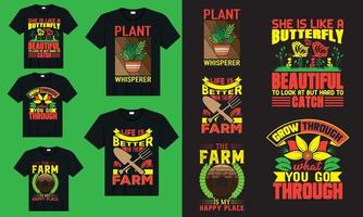 Betriebst-shirt lustige Gartengeschenkanlage. vektor