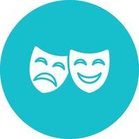 opera mask glyf cirkel bakgrund ikon vektor