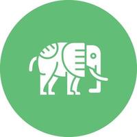 Zirkus Elefant Glyphe Kreis Hintergrundsymbol vektor