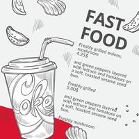 Fast Food und Sodagetränke, Chips und Cola-Vektor vektor