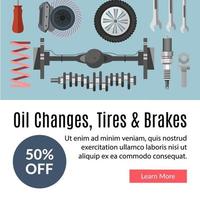 Ölwechsel, Reifen und Bremsen 50 Prozent Off Vector