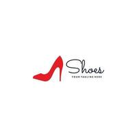 hög hälar kvinnor skor röd platt logotyp design ikon mode vektor