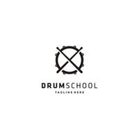 minimalistisches Drum School Stick Snare Logo Design Symbol, Symbol, Grafik, Vektor. vektor