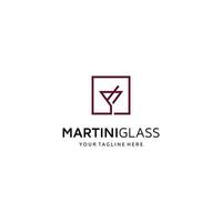 Martini glas. ikon, symbol, logotyp alkohol. för de meny, bar, restaurang, vin lista. minimalistisk linje konst illustration. vektor