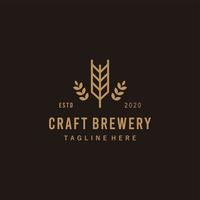 Brauerei-Bier-Logos von Craft Beer, Embleme für Bierhaus, Bar, Kneipe, Brauerei, Brauerei, Taverne auf der schwarzen Vektorgrafik vektor