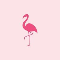 Flamingo Vogel einfache Silhouette Illustration Logo rosa Hintergrund vektor