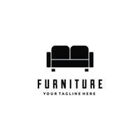 Möbel, Sofa, Interieur, flaches Logo-Design vektor