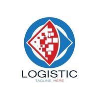 logistik logotyp ikon illustration vektor design distribution symbol leverans av varor ekonomi finansiera