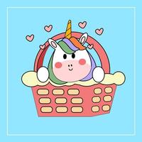 kawaii cartoon einhorn illustration handgezeichnet vektor