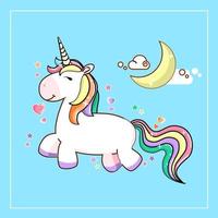 kawaii cartoon einhorn illustration handgezeichnet vektor