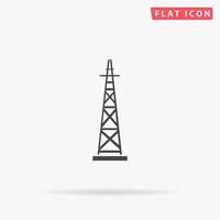 flaches Vektorsymbol für den elektrischen geodätischen Turm. handgezeichnete designillustrationen. vektor