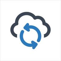 Cloud-Update-Symbol - Vektor-Illustration. Cloud, synchronisieren, aktualisieren, Daten, aktualisieren, teilen, teilen, synchronisieren, Linie, Gliederung, Symbole . vektor