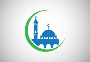 Moschee-Logo-Design, islamische Logo-Vorlage, Vektorillustration vektor