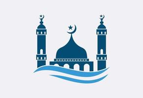 Moschee-Logo-Design, islamische Logo-Vorlage, Vektorillustration vektor