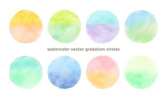 vattenfärg vektor gradering cirklar för ikon