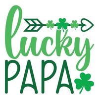 tur- papa.saint patrick dag text dekoration. klöverblad och grön hatt. helgon patricks dag typografi affisch vektor