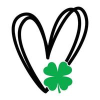 Liebe Saint Patrick Day Schriftzug Dekoration. Kleeblatt und grüner Hut. Saint Patricks Day Typografie-Poster vektor
