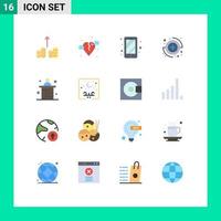 Stock Vector Icon Pack mit 16 Zeilen Zeichen und Symbolen für Eid Office Smartphone Marketing Zeichen editierbares Paket kreativer Vektordesign-Elemente